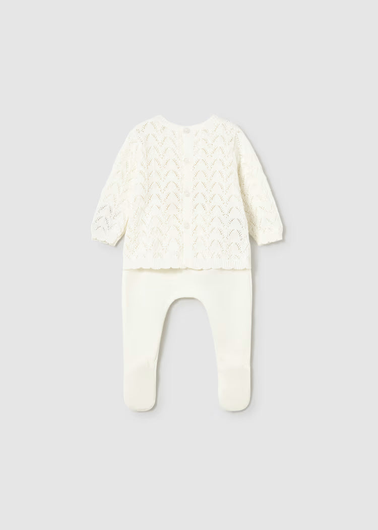 Mayoral Newborn Girl Knit Pants and Sweater Set