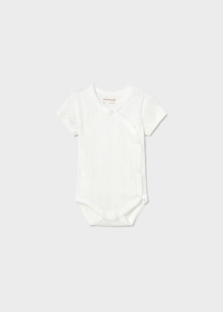 Mayoral Newborn Girl Openwork Bodysuit- Natural