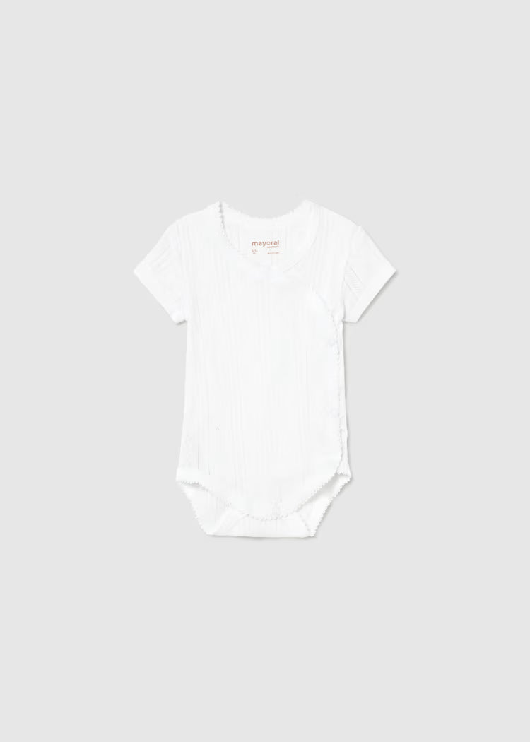 Mayoral Newborn Girl Openwork Bodysuit- White