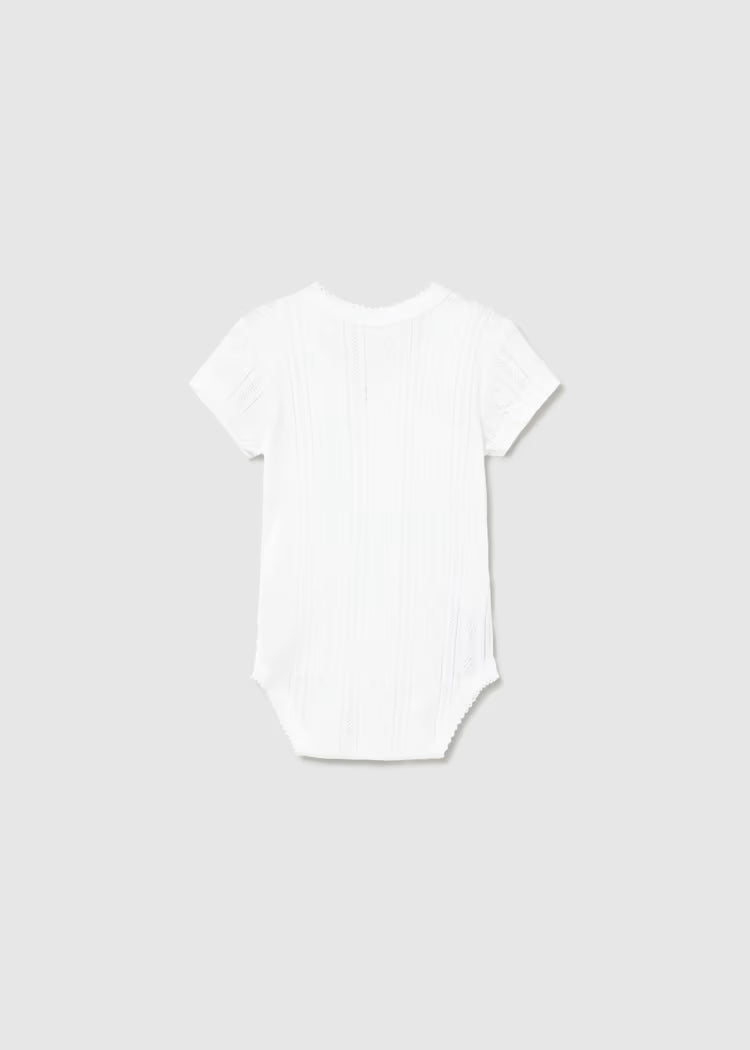 Mayoral Newborn Girl Openwork Bodysuit- White