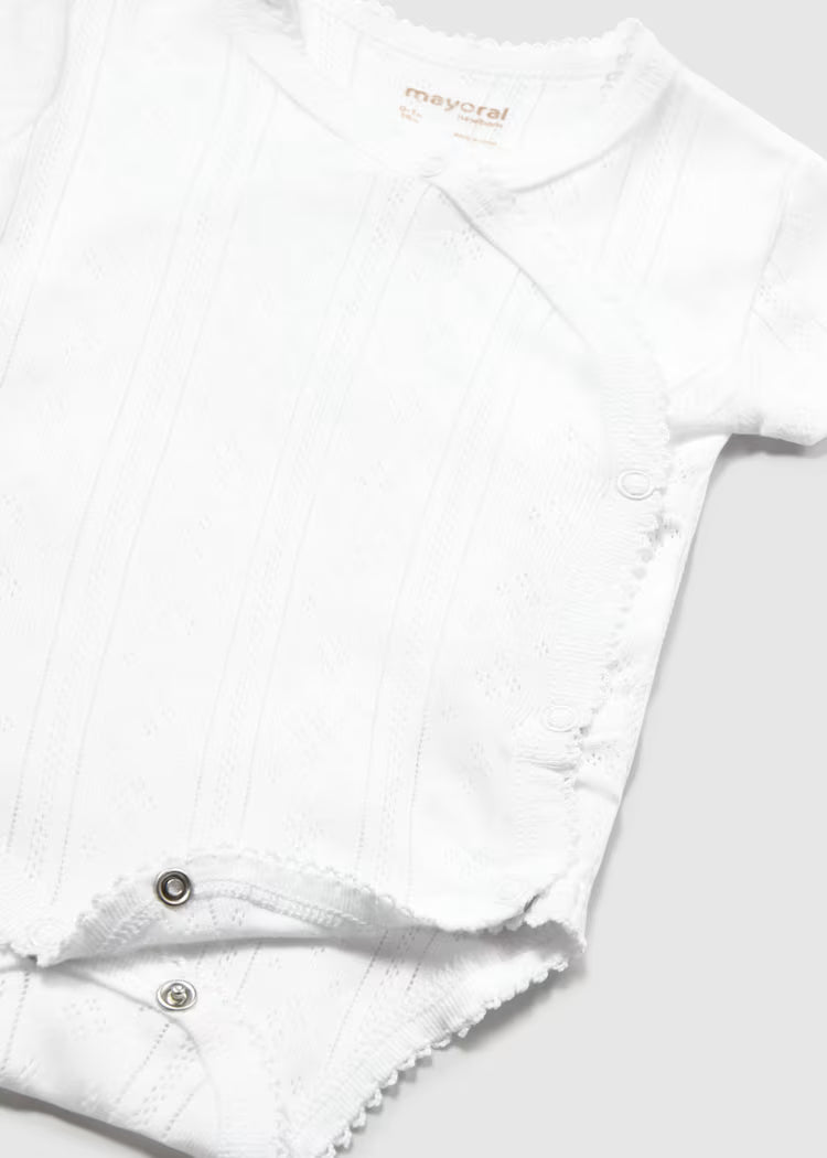 Mayoral Newborn Girl Openwork Bodysuit- White