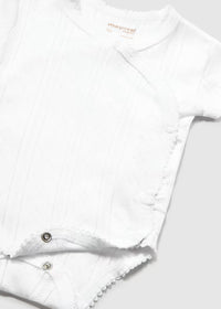 Mayoral Newborn Girl Openwork Bodysuit- White