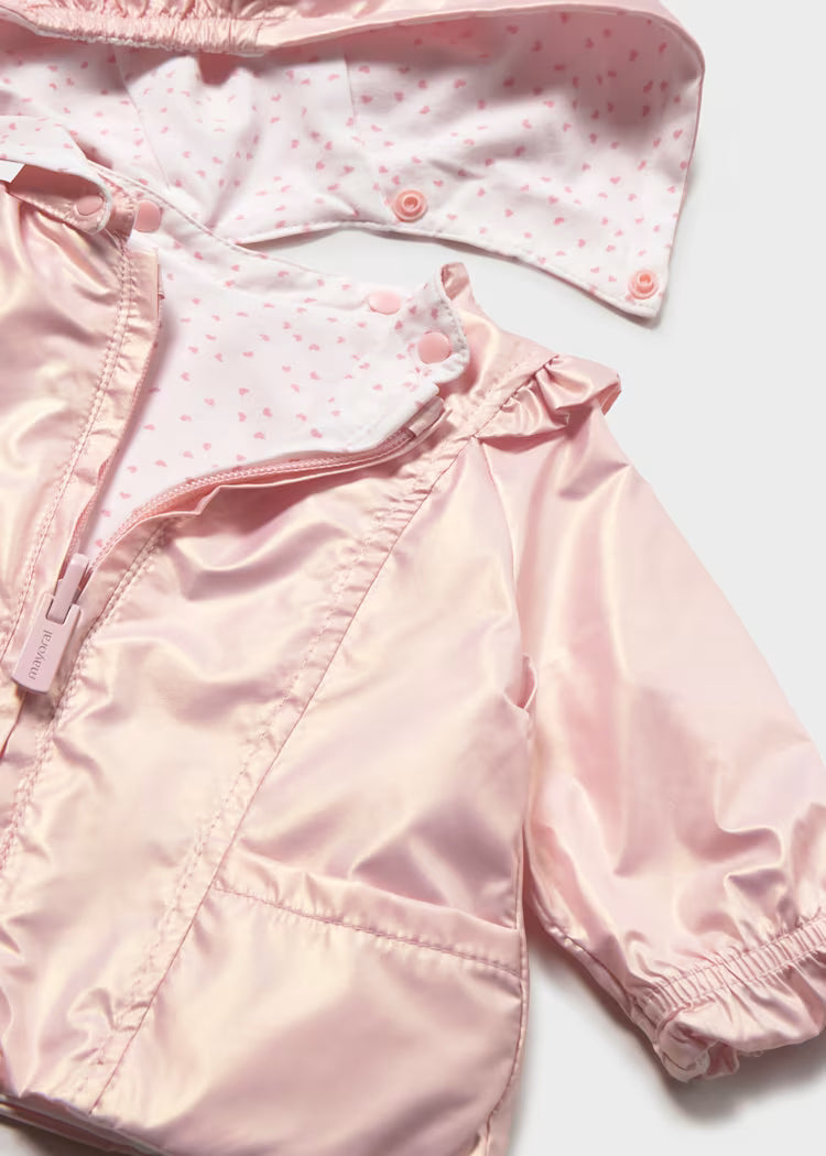 Mayoral Newborn Girl Reversible Windbreaker- Baby Pink
