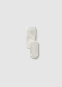 Mayoral Newborn Rib Knit Tights II Ecru