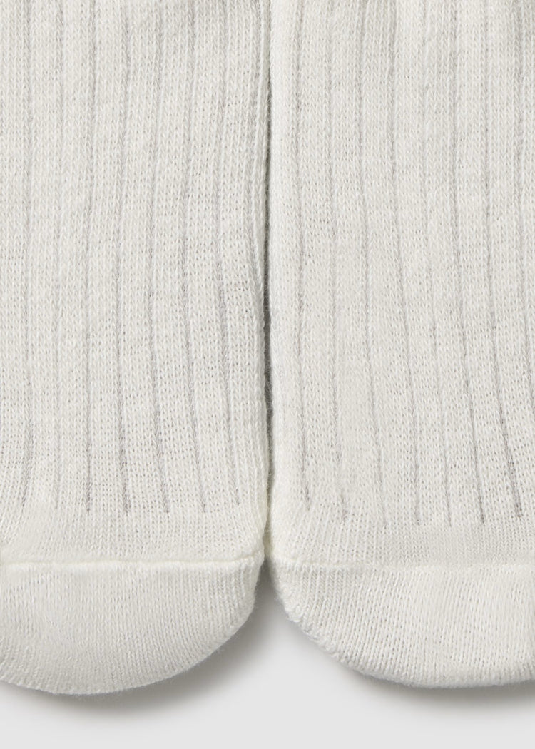 Mayoral Newborn Rib Knit Tights II Ecru