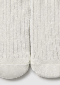 Mayoral Newborn Rib Knit Tights II Ecru