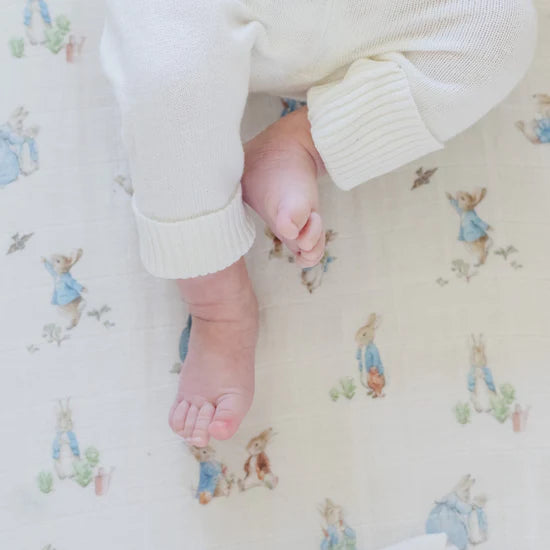 PETER RABBIT™ COTTON MUSLIN CHANGING PAD COVER