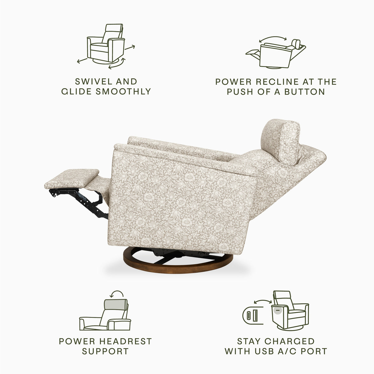 Morris & Co. x Namesake Willa Plus Power Glider Recliner w/ Power Headrest