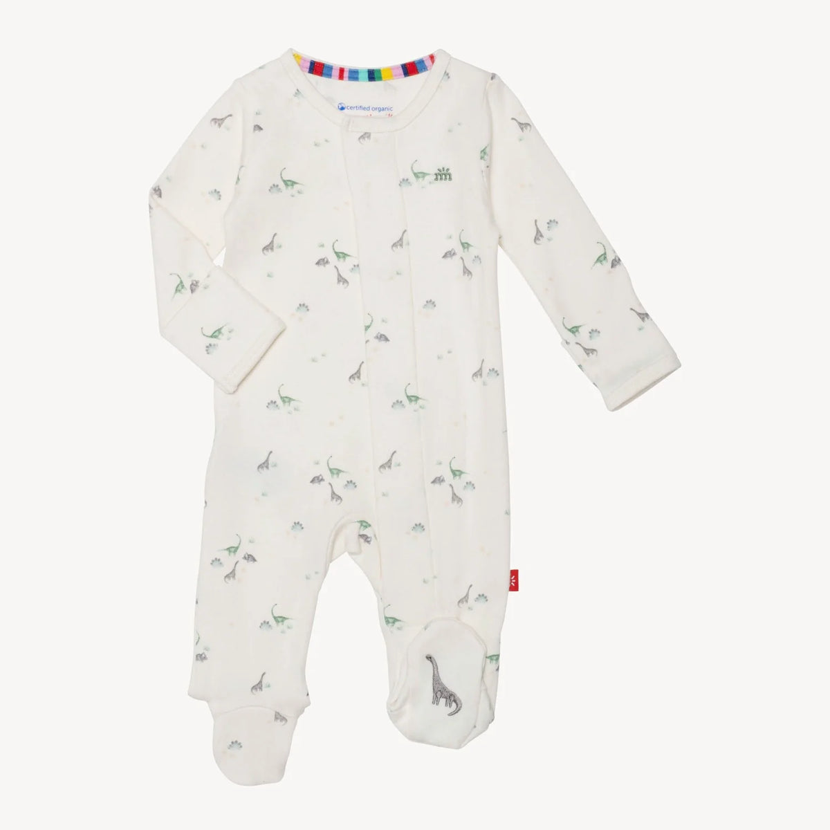 Manetic Me- tiny diny organic cotton magnetic parent favorite footie