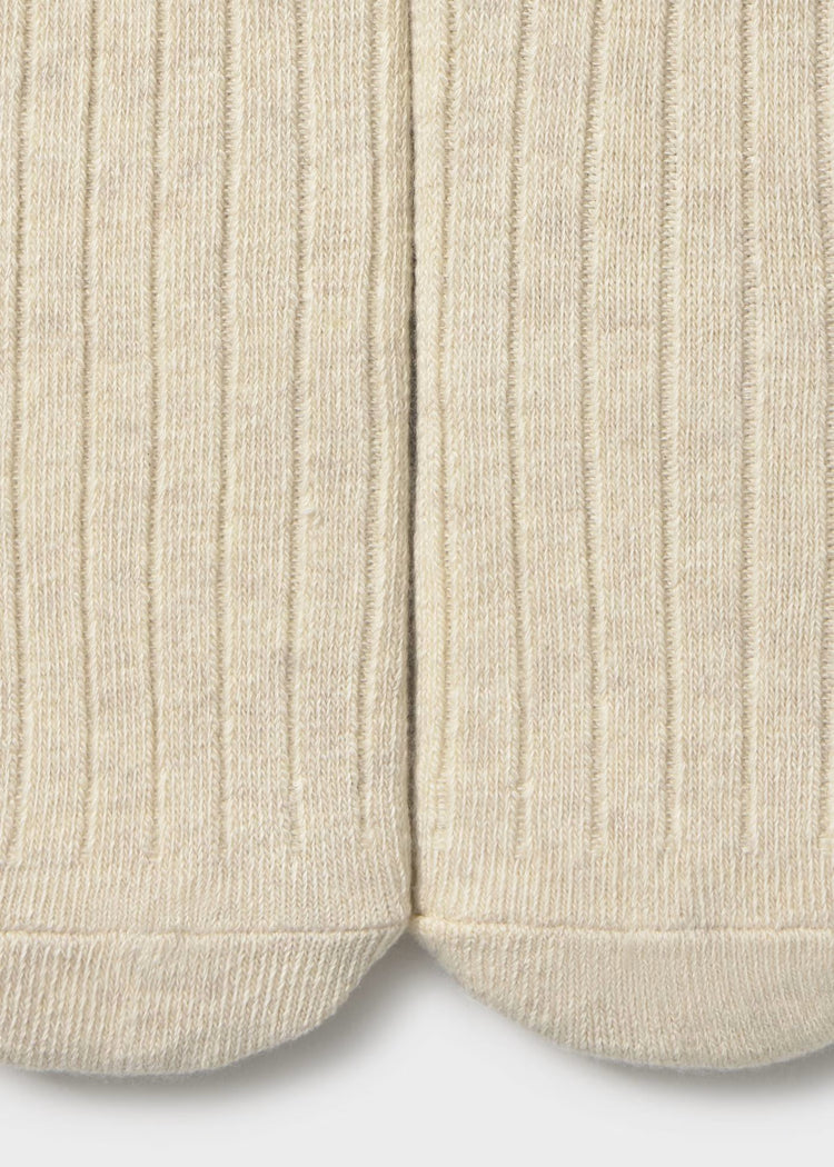 Mayoral Unisex Ribbed Tights II Sand Heather