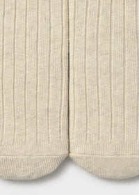 Mayoral Unisex Ribbed Tights II Sand Heather