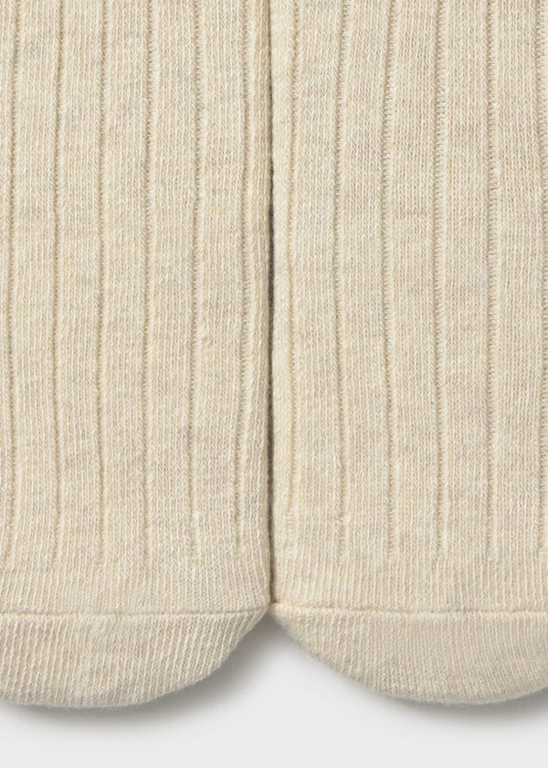Mayoral Unisex Ribbed Tights II Sand Heather