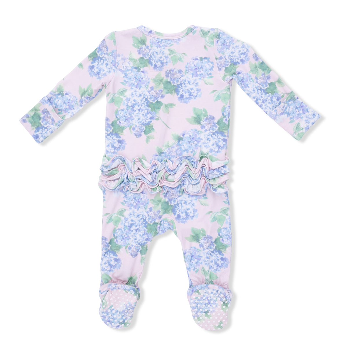 Angel Dear Hydrangeas - 2 Way Ruffle Back Zipper Footie