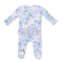 Angel Dear Hydrangeas - 2 Way Ruffle Back Zipper Footie