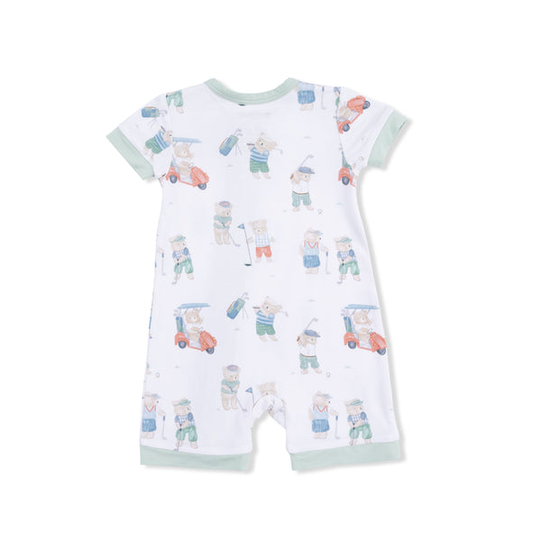 Angel Dear Golfing Teddy Bears - Shortie 2 Way Zipper Romper