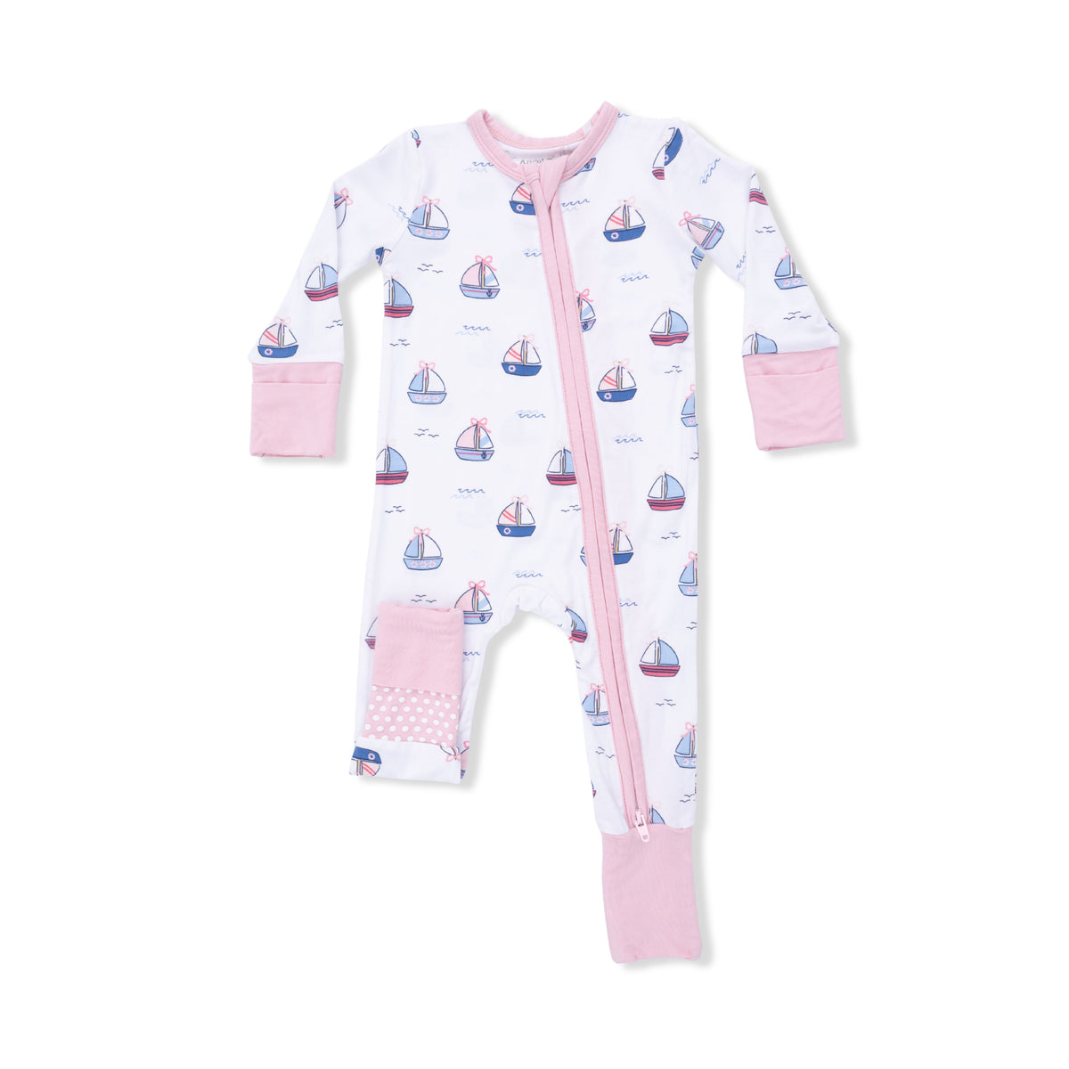 Angel Dear Bubbly Sailboats Pink - Convertible Romper