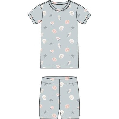 Petit Lem SS two Piece PJ Set- Knit Blue