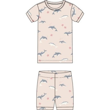 Petit Lem SS PJ Set- Knit Pink