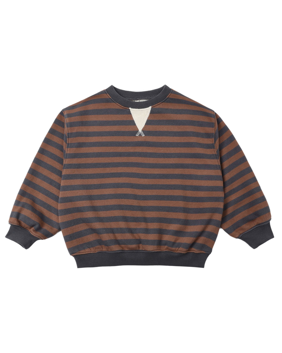 Rylee + Cru Oversized Crew- Mulberry Stripe