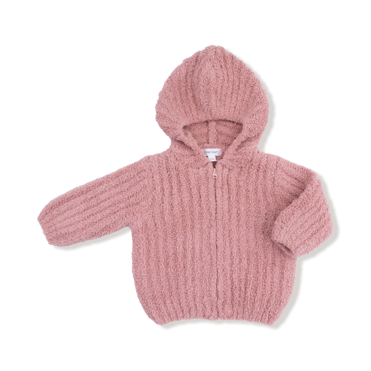 Angel Dear Chenille - Rose Hooded Jacket With Striped Texture