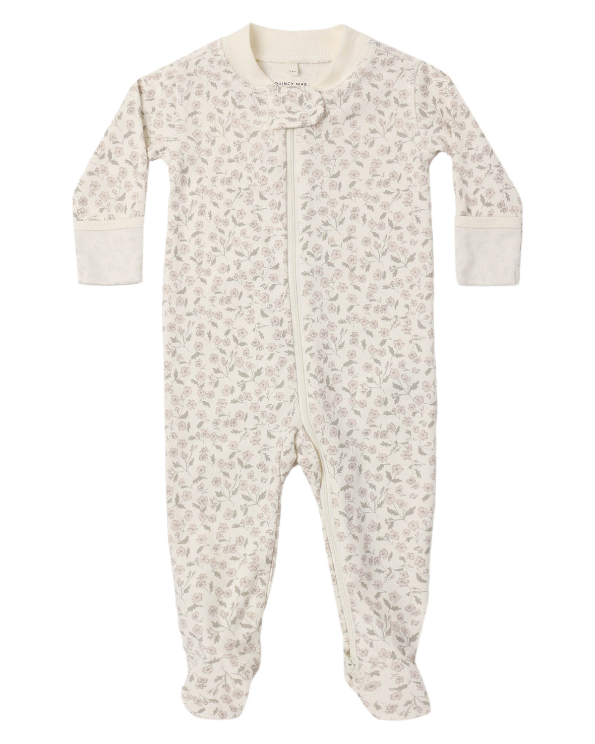 Quincy Mae Zip Long Sleeve Zipper Footie- Floret
