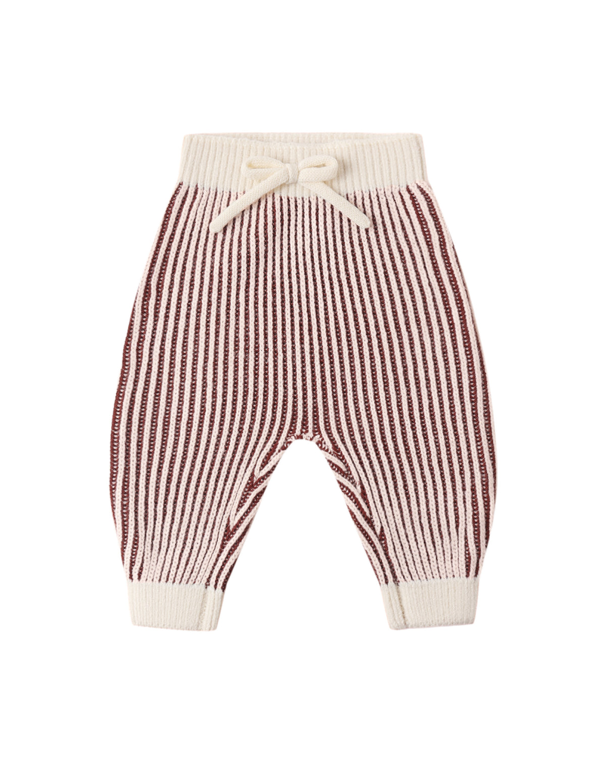 Quincy Mae Chunky Knit Pant- Cherry Stripe