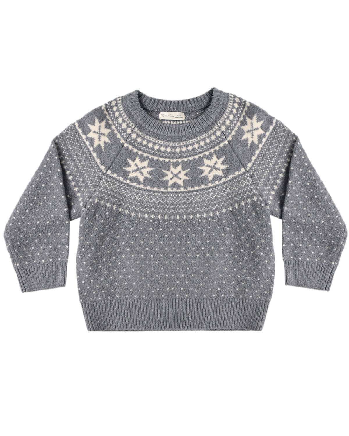 Rylee + Cru Fair Isle Sweater- Slate