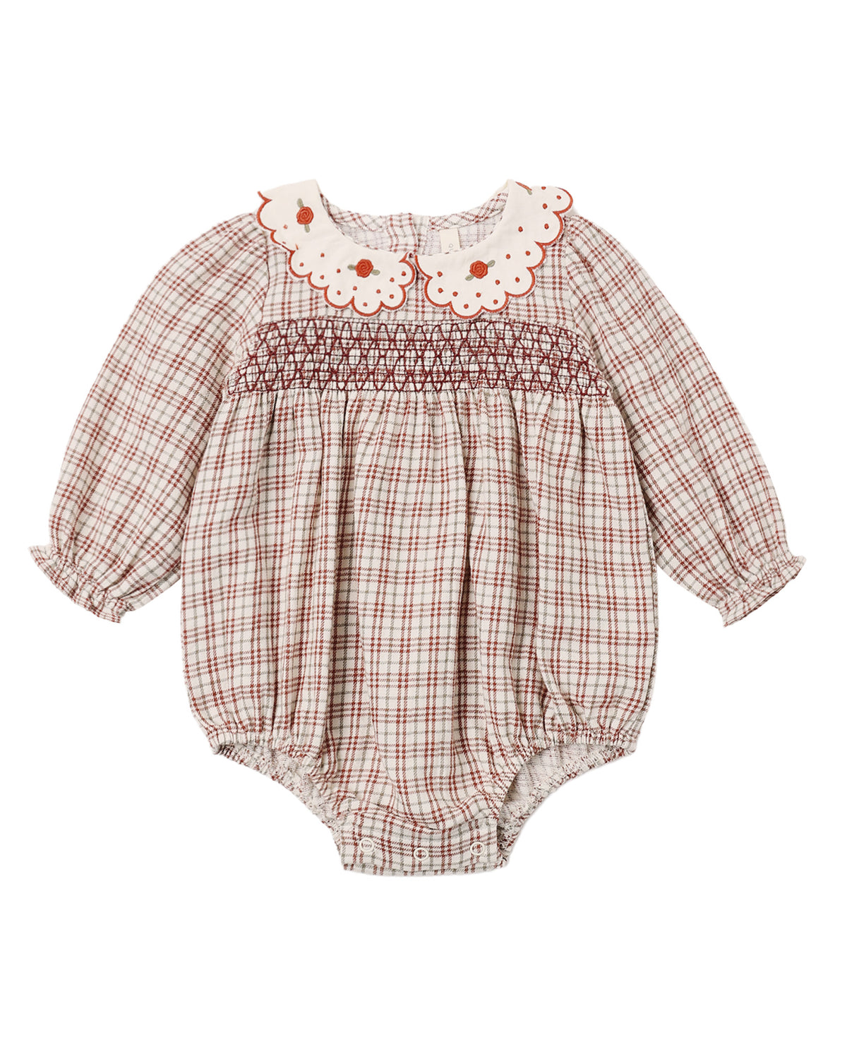 Quincy Mae Callie Romper- Christmas Plaid
