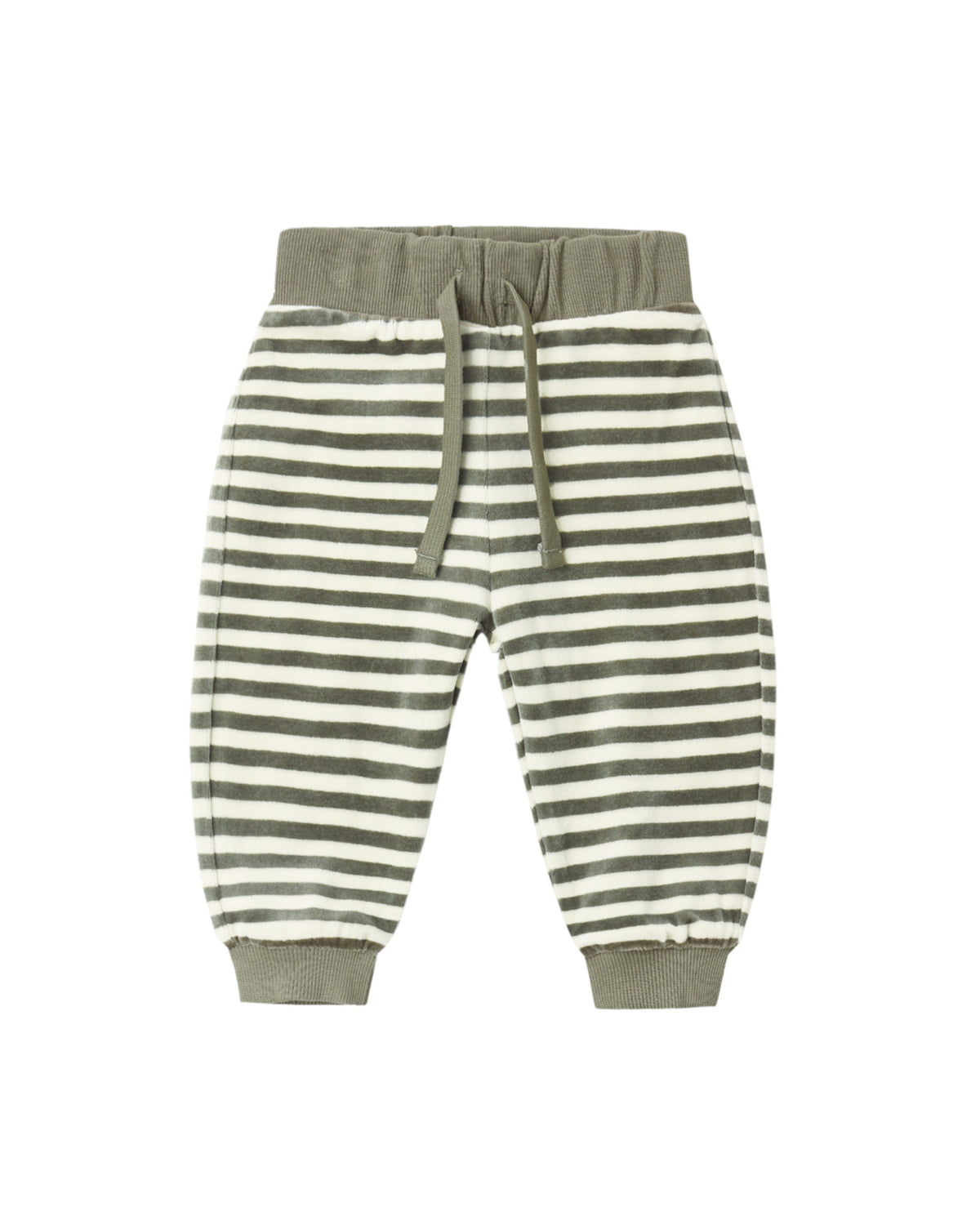 Quincy Mae Velour Relaxed Sweatpant- Spruce Stripe