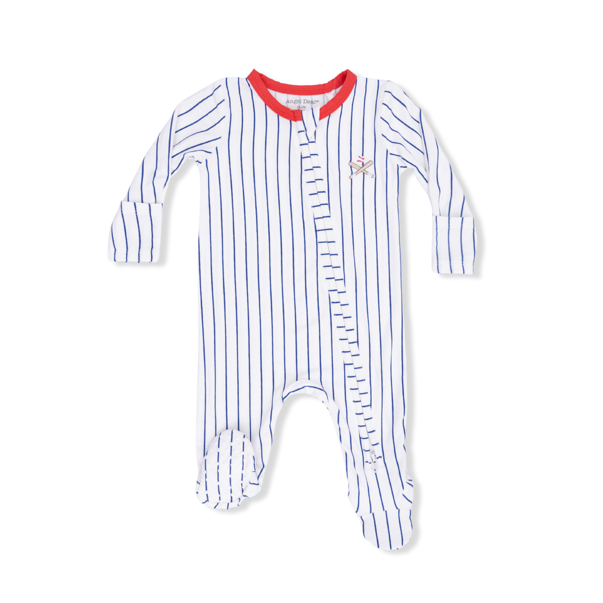 Angel Dear Baseball Stripe - 2 Way Zipper Footie
