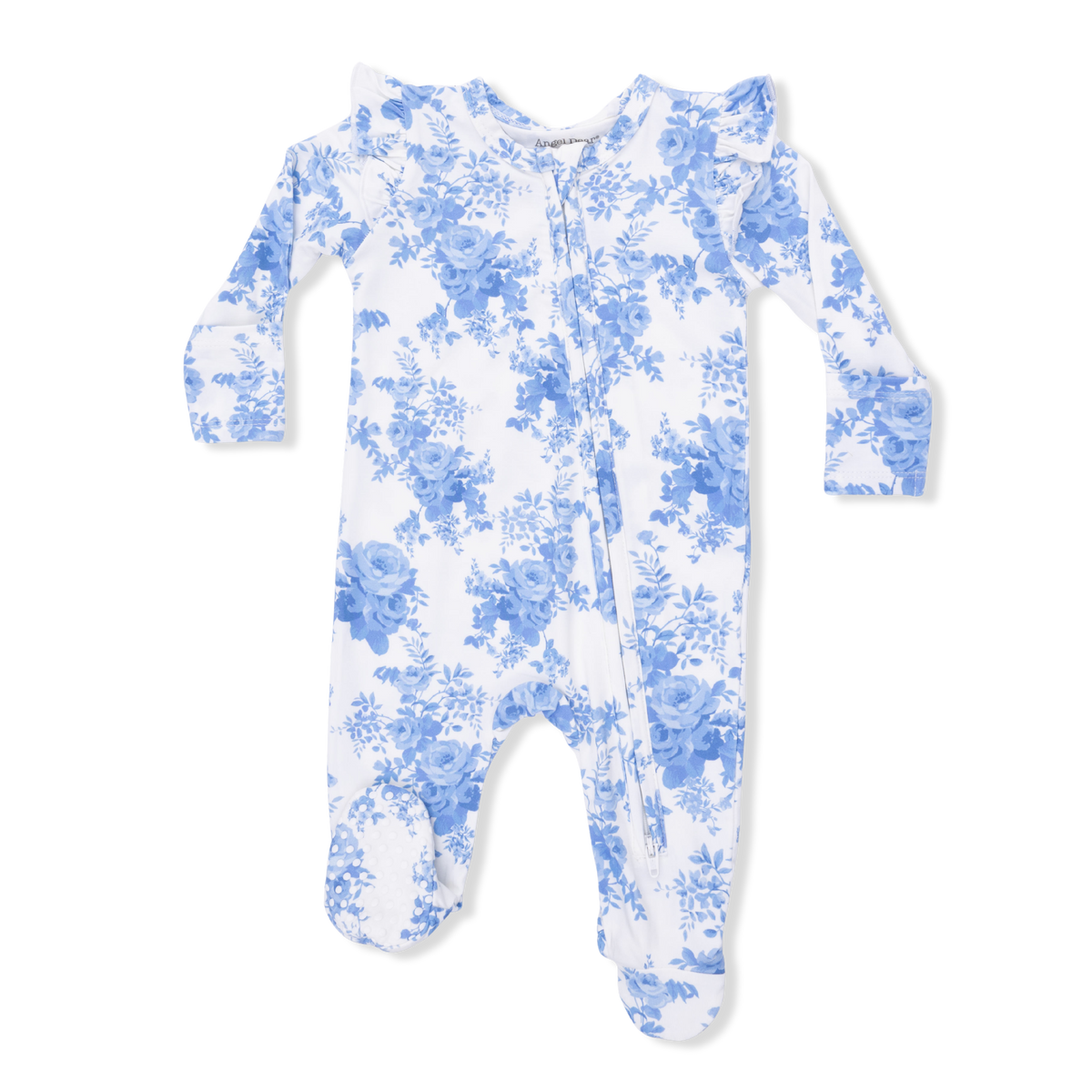 Angel Dear Dream Cottage Floral - 2 Way Ruffle Sleeve Zipper Footie