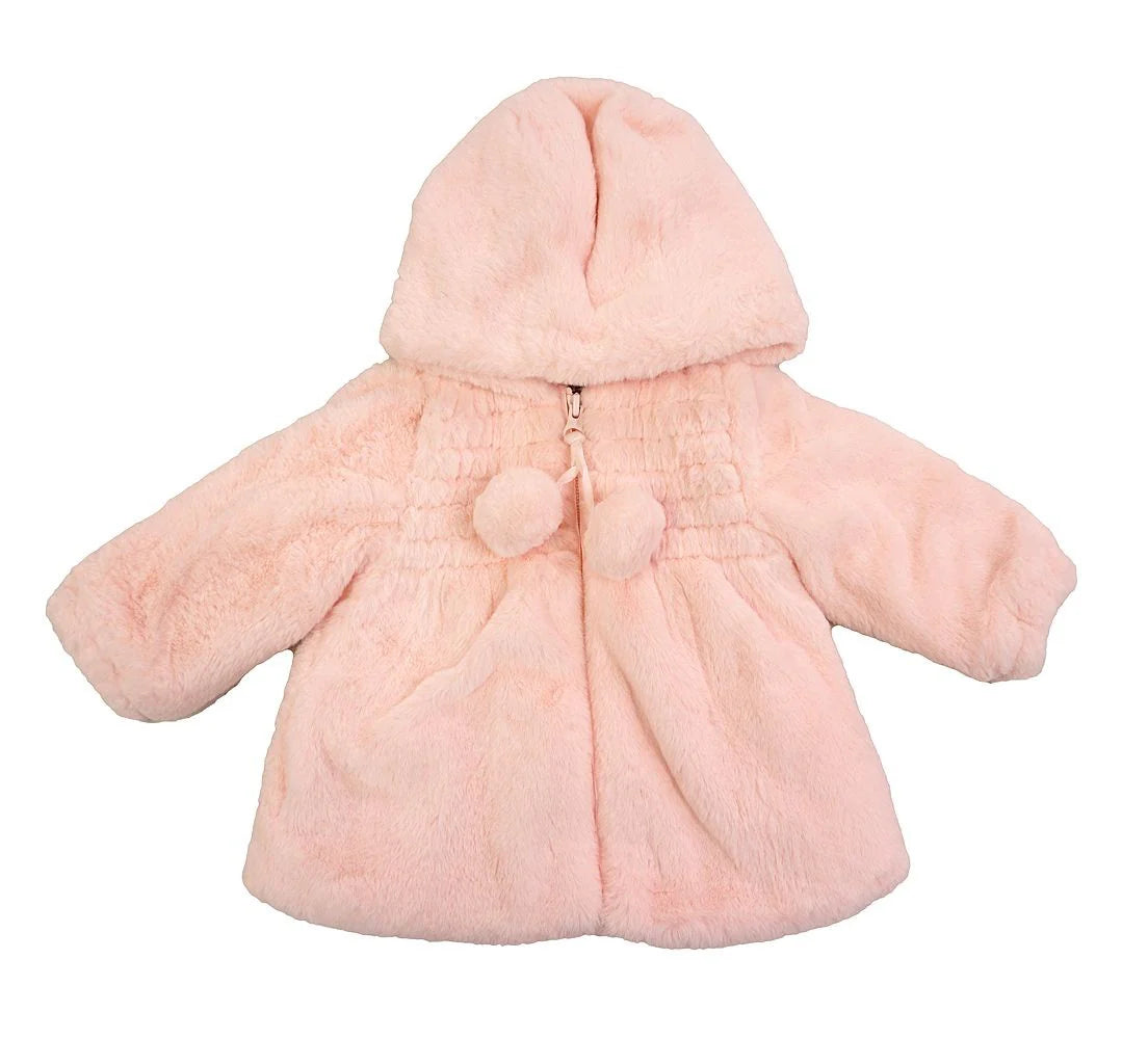 Widgeon Smocked Jacket Coat with Hood - Rose Pink Puff