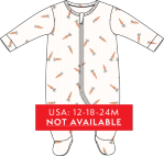 Firsts By Petit Lem Footed Sleeper Off White with Carrots