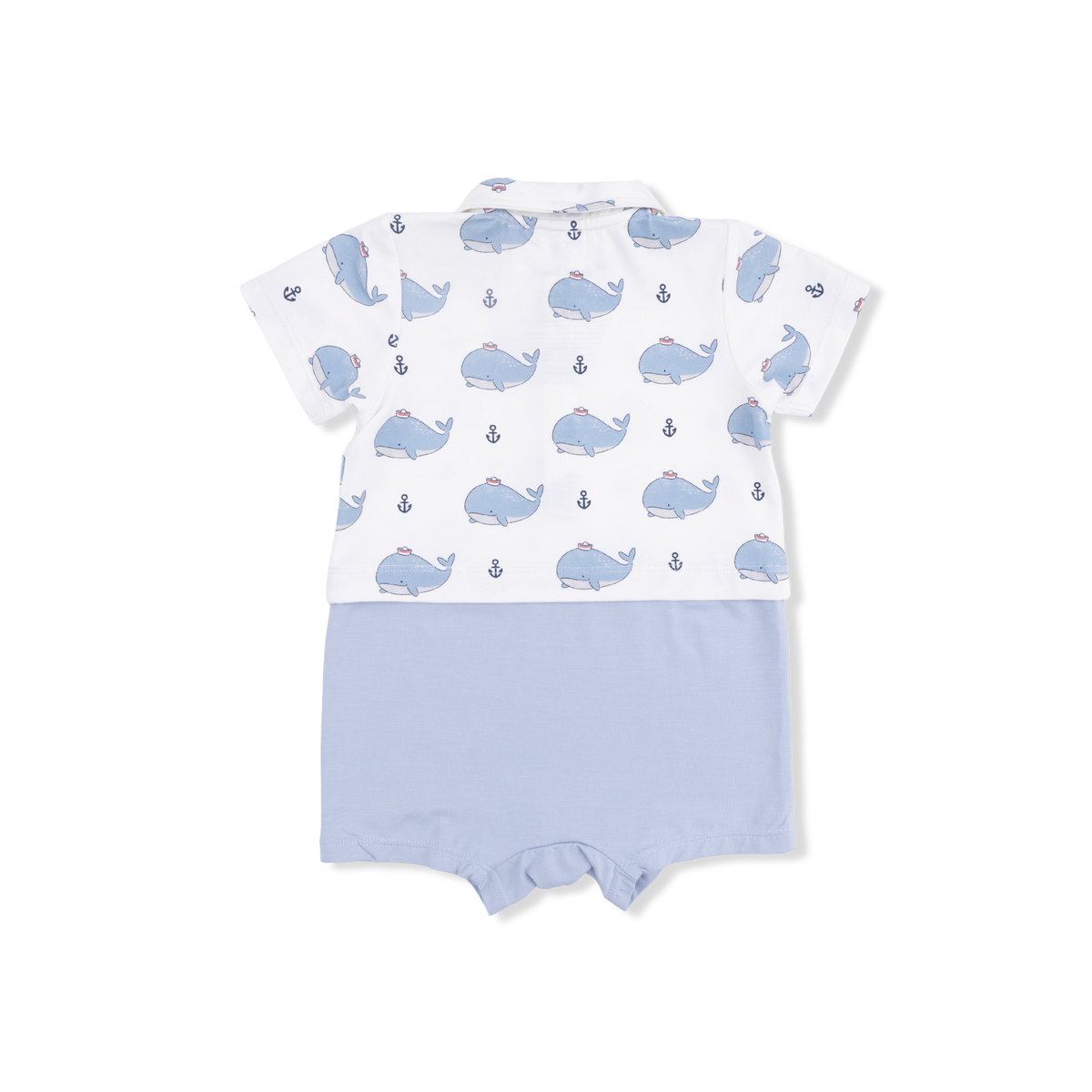 Angel Dear Bubbly Sailor Whales Blue - Short Playsuit