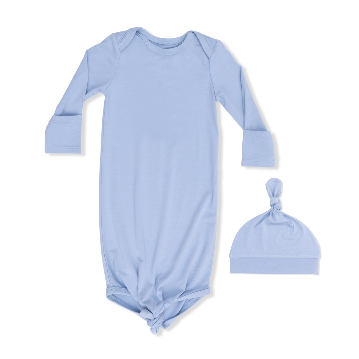 Angel Dear Solid Blue Fog - Knotted Gown And Hat