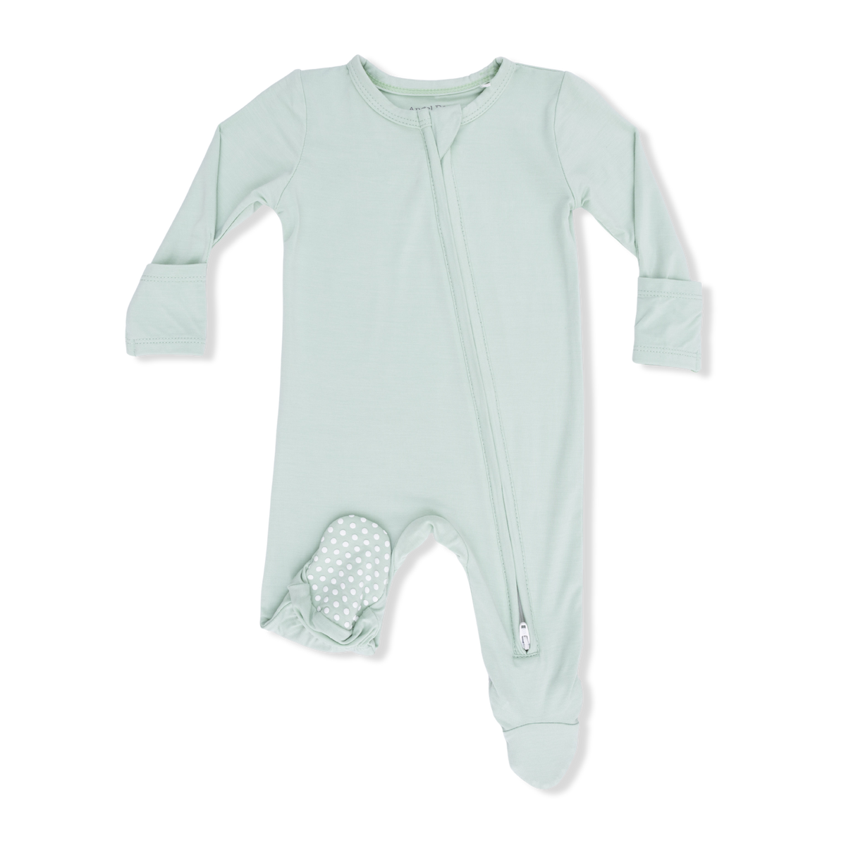 Angel Dear Solid Cameo Green - 2 Way Zipper Footie