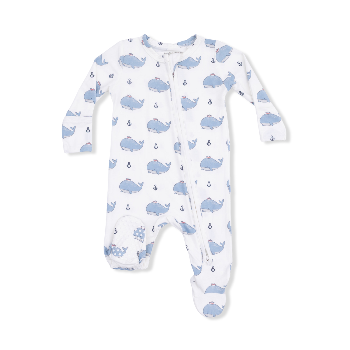 Angel Dear Bubbly Sailor Whales Blue - 2 Way Zipper Footie