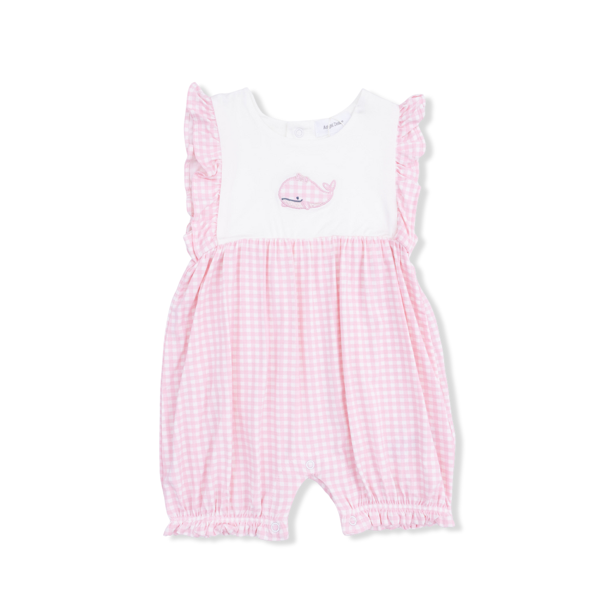 Angel Dear Bubbly Whale With Bow Pink - Ruffle Playsuit