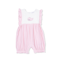 Angel Dear Bubbly Whale With Bow Pink - Ruffle Playsuit
