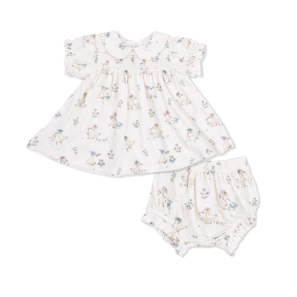 Angel Dear Flower Ducklings - Smocked Dress Set