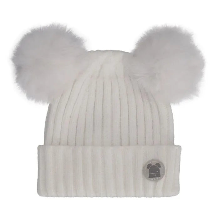 Calikids My first hat  Grow with Me Double Pom Pom Hat