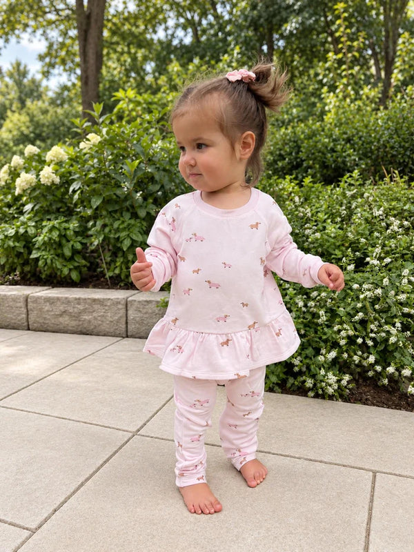 Gunamuna Fleece Two Piece Ruffled Sweatsuit