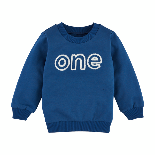 MudPie Blue 1st Birthday Sweatshirt