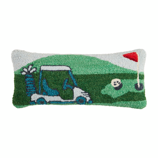 MudPie Golf Hooked Wool Pillow