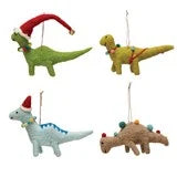 Creative Co-Op 5"H Wool Felt Dinosaur Ornament with accents- 4 Styles