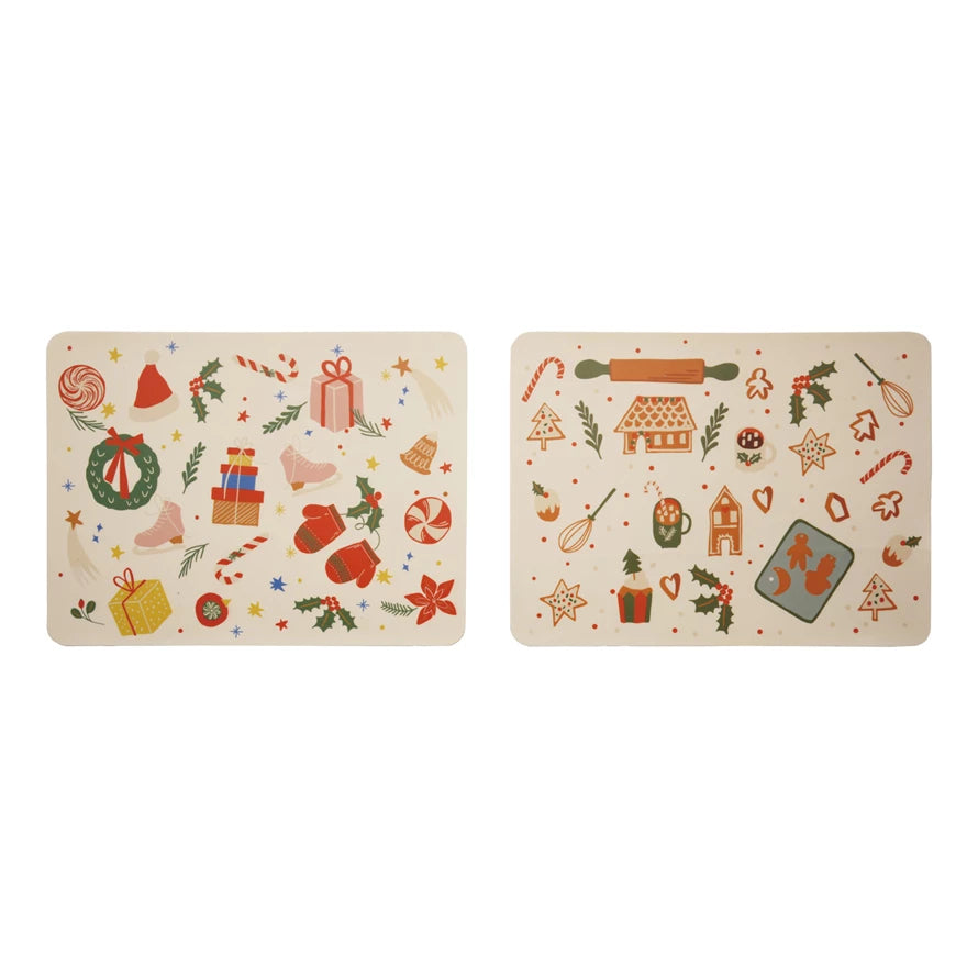 Creative Co-op Silicone Non-Slip Baking Mat with Holiday Pattern, 2 Styles