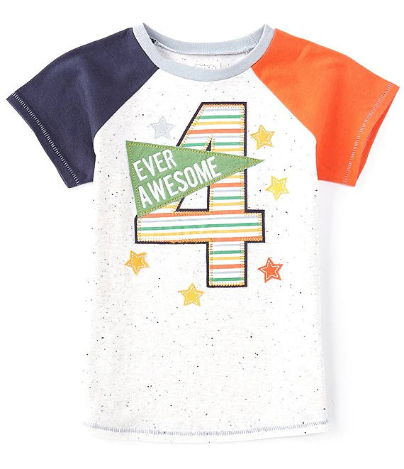 Mudpie NEW BOY'S 4TH BIRTHDAY SHIRT