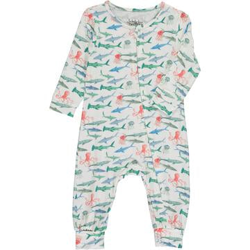 Tickety Boo Swimmy Sharks Long Romper