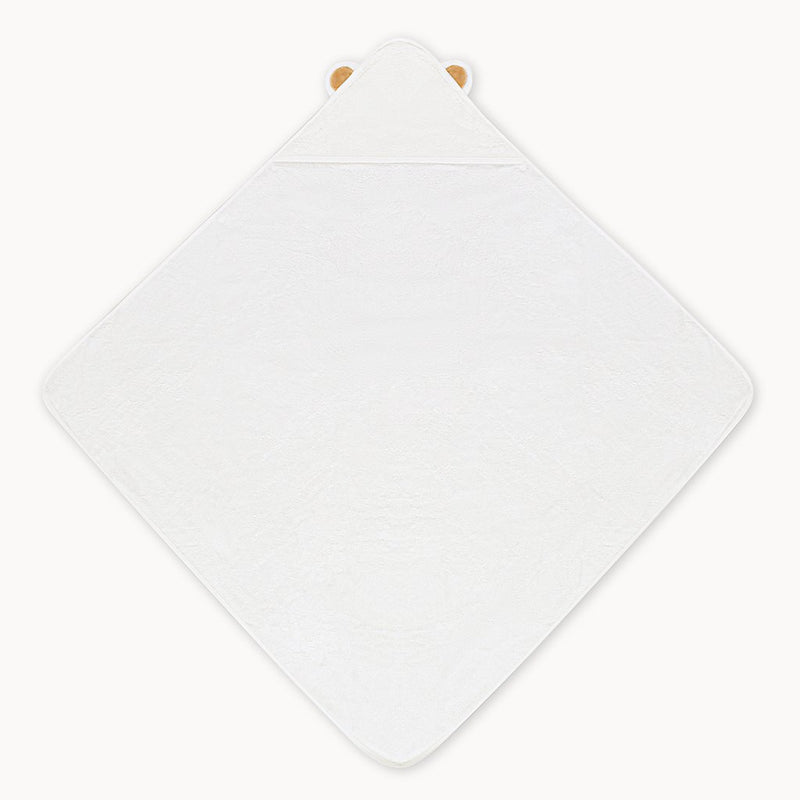 Bamboo Baby Bath Hooded Towel in White