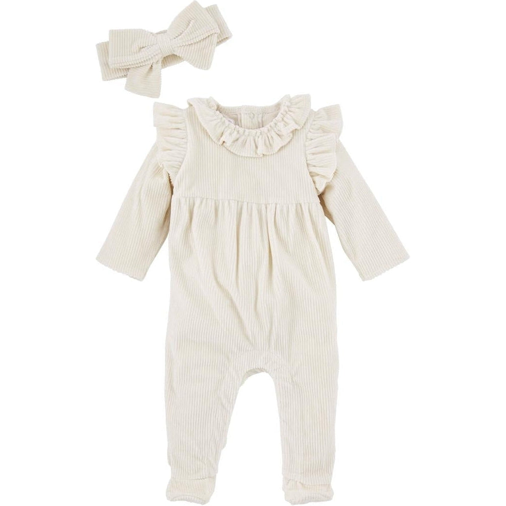 Mud Pie Cream Sleeper & Headband Set